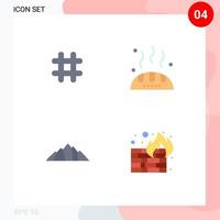 Set of 4 Modern UI Icons Symbols Signs for follow landscape twitter giving mountain Editable Vector Design Elements