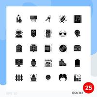 25 Creative Icons Modern Signs and Symbols of concert food radio cake home Editable Vector Design Elements