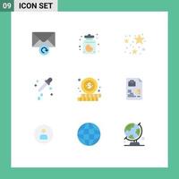 Stock Vector Icon Pack of 9 Line Signs and Symbols for job file party money online Editable Vector Design Elements