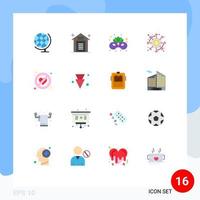 Modern Set of 16 Flat Colors and symbols such as adultery money carnival finance distribution Editable Pack of Creative Vector Design Elements