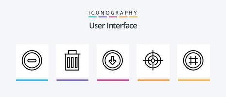 User Interface Line 5 Icon Pack Including line. basic. button. user. interface. Creative Icons Design vector