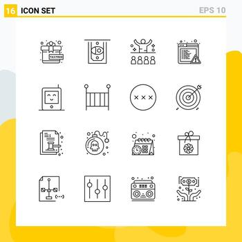 16 User Interface Outline Pack of modern Signs and Symbols of baby monitor lecture baby browser Editable Vector Design Elements
