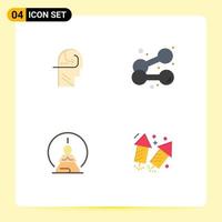 4 Creative Icons Modern Signs and Symbols of learning concentration head sport mental Editable Vector Design Elements