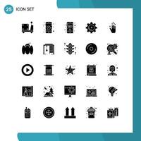 25 Creative Icons Modern Signs and Symbols of bell hand arrow mobile gesture setting lab Editable Vector Design Elements