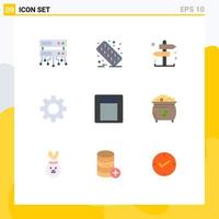 Set of 9 Modern UI Icons Symbols Signs for coin toggle decision switch gear Editable Vector Design Elements