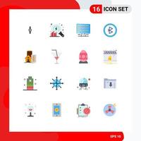 Modern Set of 16 Flat Colors and symbols such as real building web signal bluetooth Editable Pack of Creative Vector Design Elements