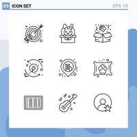 9 Creative Icons Modern Signs and Symbols of location energy birthday eco control Editable Vector Design Elements