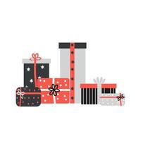 Big pile of wrapped gifts vector