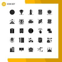 Pictogram Set of 25 Simple Solid Glyphs of offer laptop eco discount green Editable Vector Design Elements