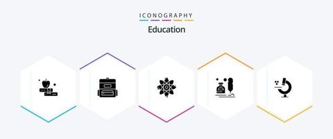 educación 25 glifo icono paquete incluso ciencia. educación. nuclear. letra vector