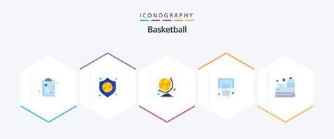 Basketball 25 Flat icon pack including game. basket. sports ball. ball. hoop vector