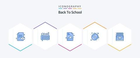 Back To School 25 Blue icon pack including drawing. color. back to school. back to school. bell vector