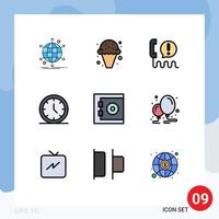 Group of 9 Filledline Flat Colors Signs and Symbols for user media cream help center Editable Vector Design Elements