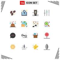 Set of 16 Modern UI Icons Symbols Signs for night love bathroom couple tuning Editable Pack of Creative Vector Design Elements