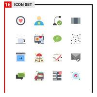 16 Creative Icons Modern Signs and Symbols of time coffee connected break layout Editable Pack of Creative Vector Design Elements