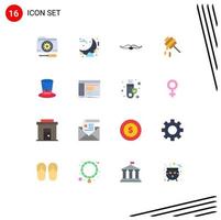 Universal Icon Symbols Group of 16 Modern Flat Colors of day healthy moon bee male Editable Pack of Creative Vector Design Elements