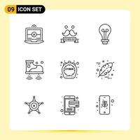 9 Creative Icons Modern Signs and Symbols of discount sale creative technology wifi Editable Vector Design Elements