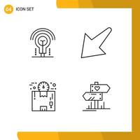 Universal Icon Symbols Group of 4 Modern Filledline Flat Colors of bulb logistics hotel left time Editable Vector Design Elements