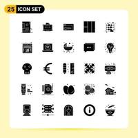 25 Thematic Vector Solid Glyphs and Editable Symbols of layout room online key browser Editable Vector Design Elements