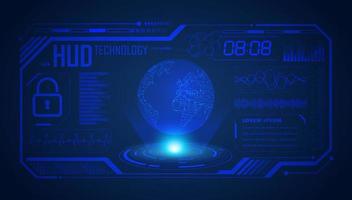 Modern HUD Technology Screen Background with blue globe vector