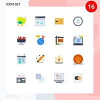 paquete de dieciséis moderno plano colores señales y símbolos para web impresión medios de comunicación tal como baya navegación licencia dirección flecha editable paquete de creativo vector diseño elementos