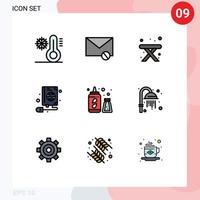 Set of 9 Modern UI Icons Symbols Signs for water globe spam web mouse Editable Vector Design Elements