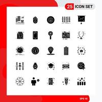 Universal Icon Symbols Group of 25 Modern Solid Glyphs of chart individuality baseball forward business Editable Vector Design Elements