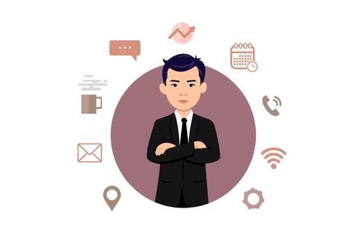 Businessman. Manager. Boss. Man. An office worker