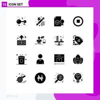 16 Creative Icons Modern Signs and Symbols of economy stop certificate multimedia university Editable Vector Design Elements