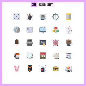 Pictogram Set of 25 Simple Flat Colors of open window book warning alert Editable Vector Design Elements