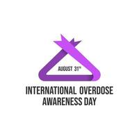 Drug overdose awareness day purple ribbon vector illustration