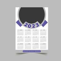 2023 wall calendar design template vector