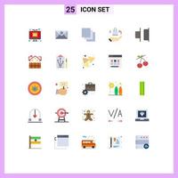 Flat Color Pack of 25 Universal Symbols of apartment horizontal cascade distribute bag Editable Vector Design Elements