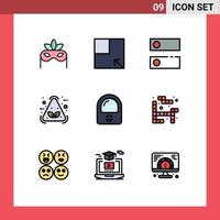 Set of 9 Modern UI Icons Symbols Signs for tetris helmet system astronaut item Editable Vector Design Elements