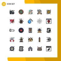 Set of 25 Modern UI Icons Symbols Signs for discount play creative music ribbon Editable Vector Design Elements