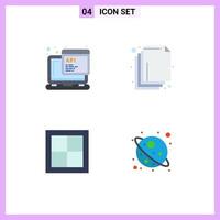 Flat Icon Pack of 4 Universal Symbols of api house programming layers room Editable Vector Design Elements