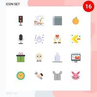 16 Flat Color concept for Websites Mobile and Apps audio china crush apple home ware Editable Pack of Creative Vector Design Elements