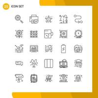 Set of 25 Modern UI Icons Symbols Signs for download cloud gadget starfish sea Editable Vector Design Elements