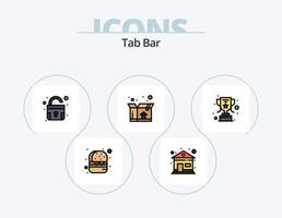 Tab Bar Line Filled Icon Pack 5 Icon Design. . trophy. search. reward. volume vector