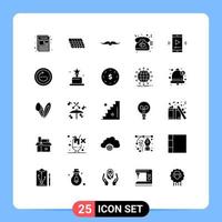 Set of 25 Modern UI Icons Symbols Signs for film telephone moustache love men Editable Vector Design Elements