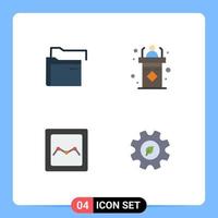 User Interface Pack of 4 Basic Flat Icons of data analytics network rostrum graph Editable Vector Design Elements