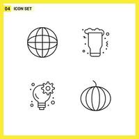 Universal Icon Symbols Group of 4 Modern Filledline Flat Colors of internet brainstorm multimedia party businessman Editable Vector Design Elements