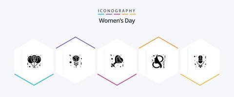 Womens Day 25 Glyph icon pack including day. symbol. gender. female. ay vector