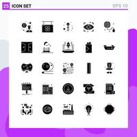 25 Solid Glyph concept for Websites Mobile and Apps buildings internet arrow education scan Editable Vector Design Elements