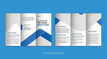 Business trifold brochure template design, corporate tri-fold brochure vector