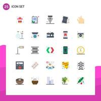Universal Icon Symbols Group of 25 Modern Flat Colors of tube pinch delete in garbage Editable Vector Design Elements