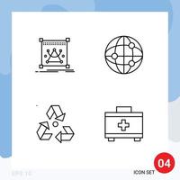 Stock Vector Icon Pack of 4 Line Signs and Symbols for edit environment resize internet green Editable Vector Design Elements