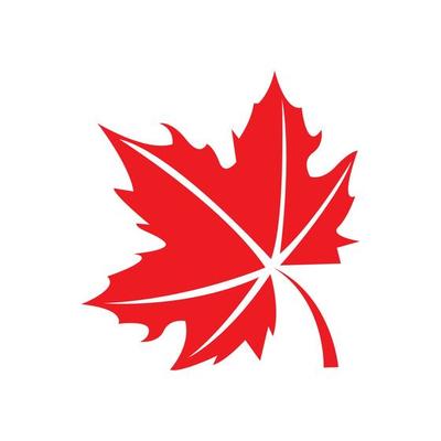 icon of a maple leaf. raster illustration, background logo template.
