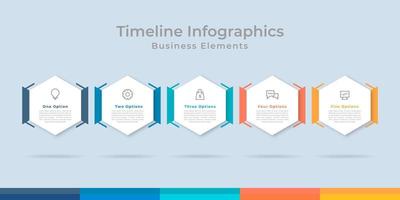 gráfico de proceso de visualización de datos comerciales. gráfico de diagrama abstracto con pasos, opciones para infografía vector