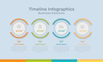 gráfico de proceso de visualización de datos comerciales. gráfico de diagrama abstracto con pasos, opciones para infografía vector